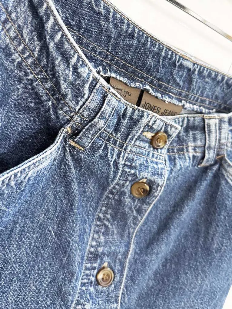 vintage 00s jones new york denim button down maxi skirt sold by Good Market Thrift Store product image thumbnail 2