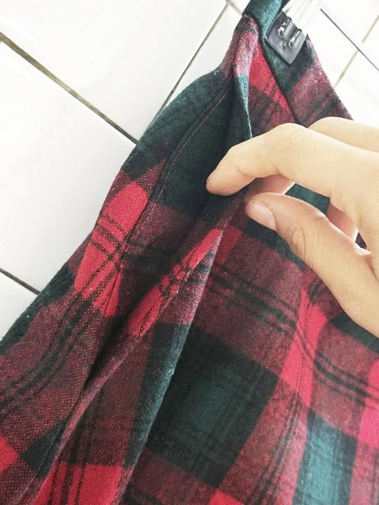 vintage wool check plaid a-line midi maxi skirt sold by Good Market Thrift Store product image thumbnail 5