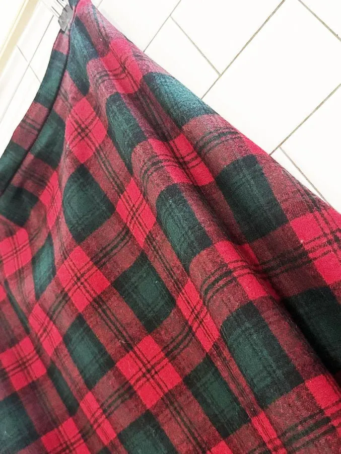 vintage wool check plaid a-line midi maxi skirt sold by Good Market Thrift Store product image thumbnail 2