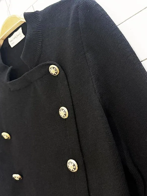 vintage 70s maria emilia barata wool militia crochet knit jacket sold by Good Market Thrift Store product image thumbnail 2