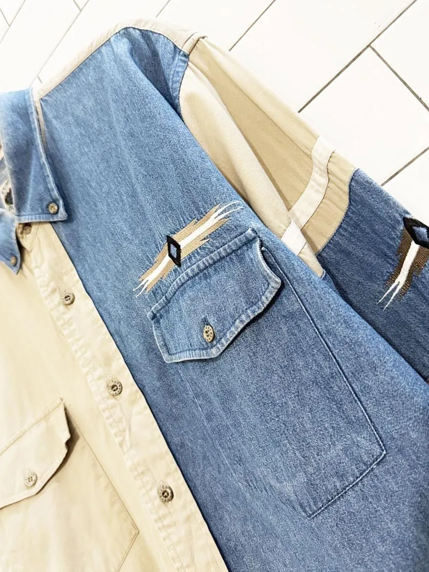 vintage 90s cumberland outfitters western denim shirt sold by Good Market Thrift Store product image thumbnail 2