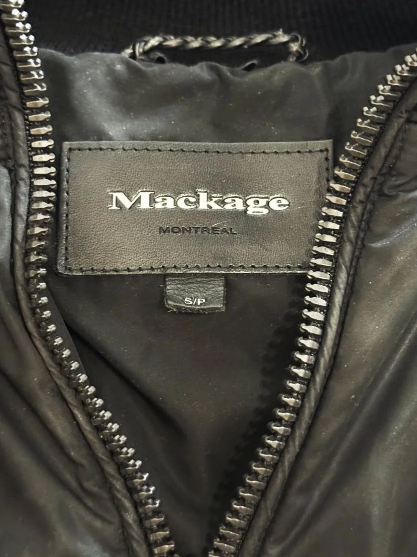 mackage signature raccoon fur collar down parka sold by Good Market Thrift Store product image thumbnail 3