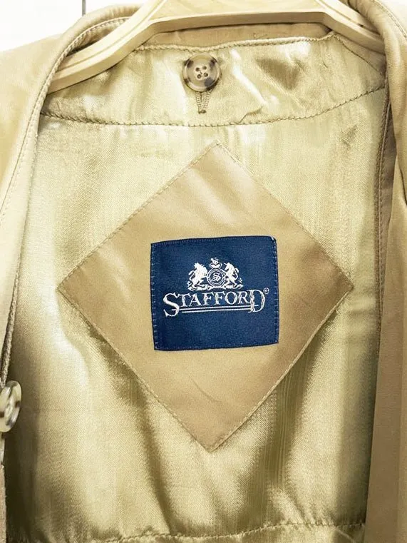 vintage stafford double breasted belted trench coat | wool-blend removable lining sold by Good Market Thrift Store product image thumbnail 4