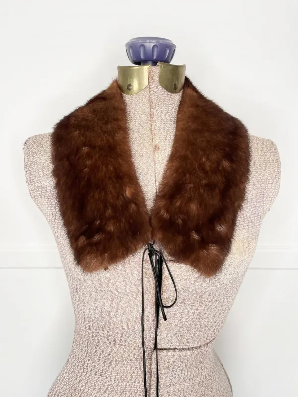 vintage 50s mink fur tie collar sold by Good Market Thrift Store
