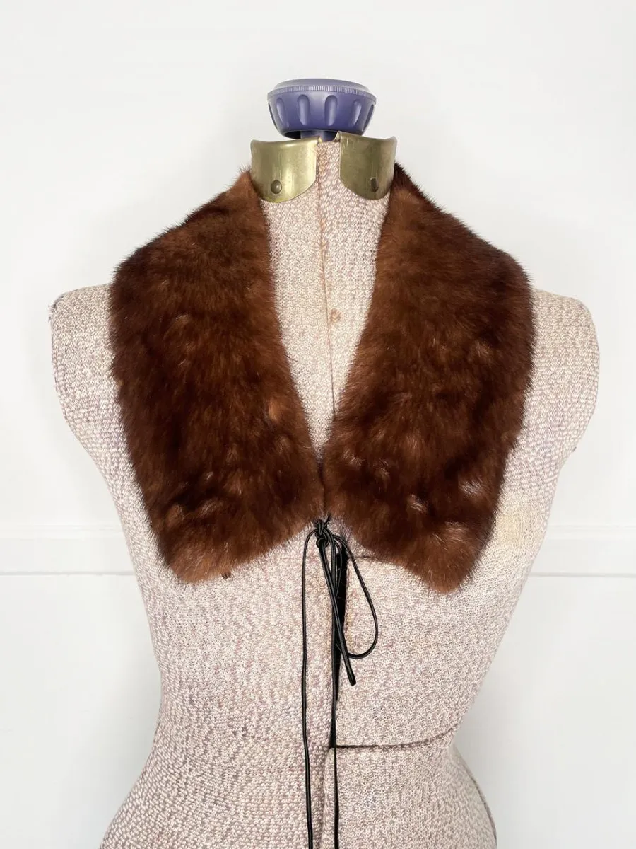 vintage 50s mink fur tie collar sold by Good Market Thrift Store