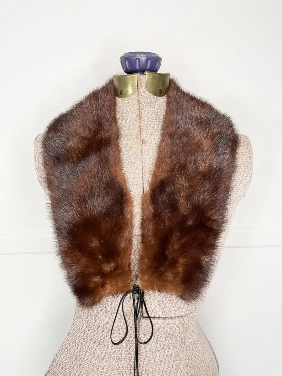 vintage mink fur stole tie collar sold by Good Market Thrift Store
