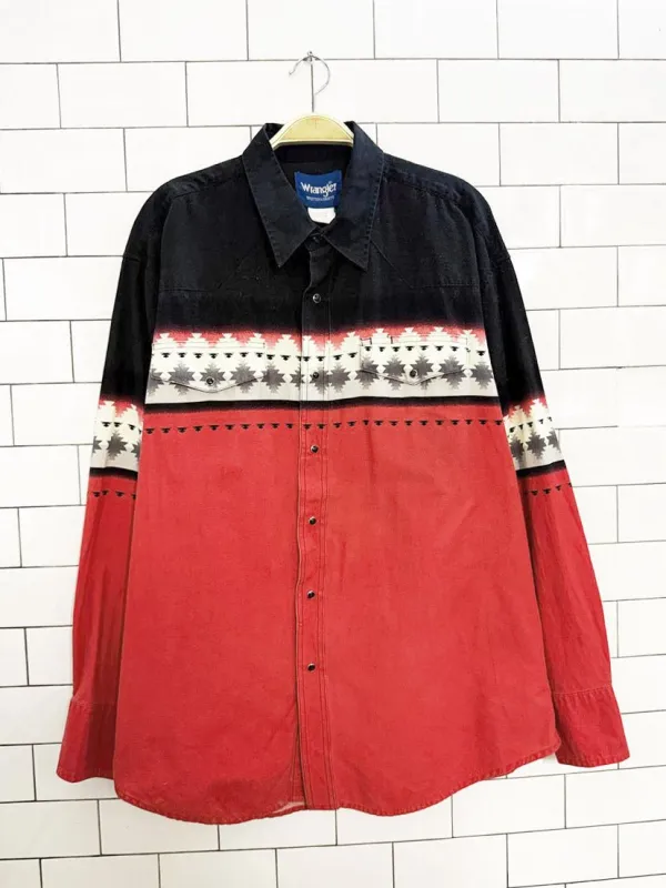 vintage wrangler western snap button shirt sold by Good Market Thrift Store