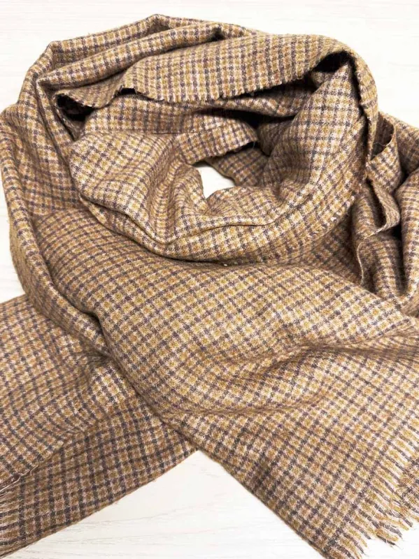 vintage soft check fringe scarf sold by Good Market Thrift Store