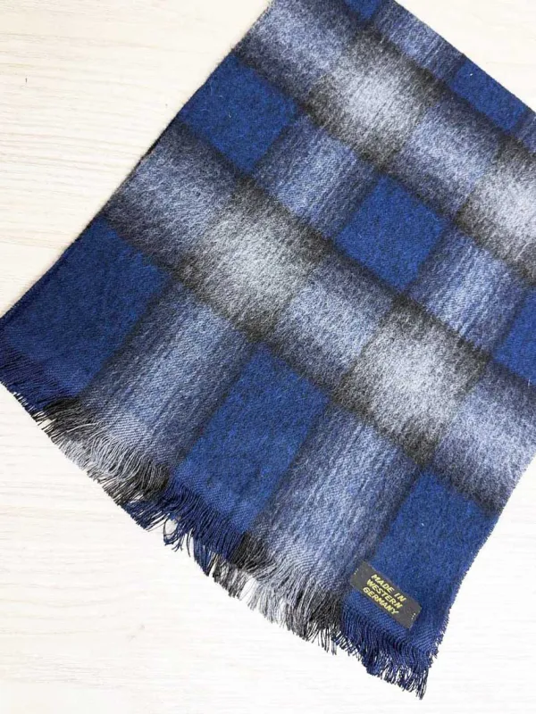 vintage soft tartan fringe scarf | made in West Germany sold by Good Market Thrift Store