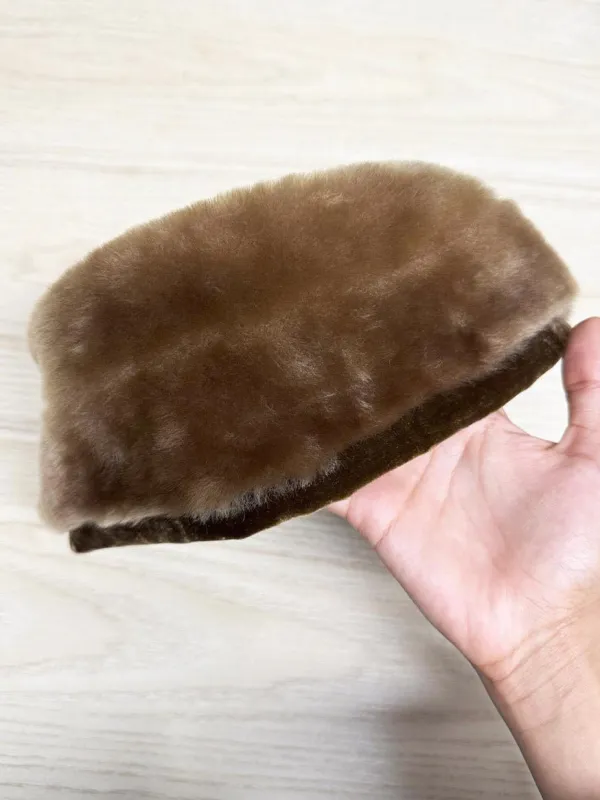 vintage real shaved fur pillbox hat sold by Good Market Thrift Store