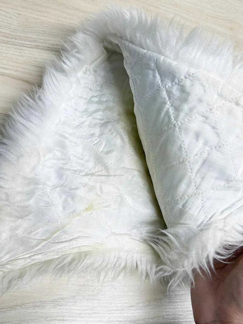 vintage faux fur fluffy shell button hat sold by Good Market Thrift Store product image thumbnail 3
