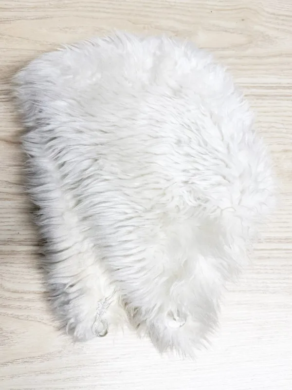 vintage faux fur fluffy shell button hat sold by Good Market Thrift Store