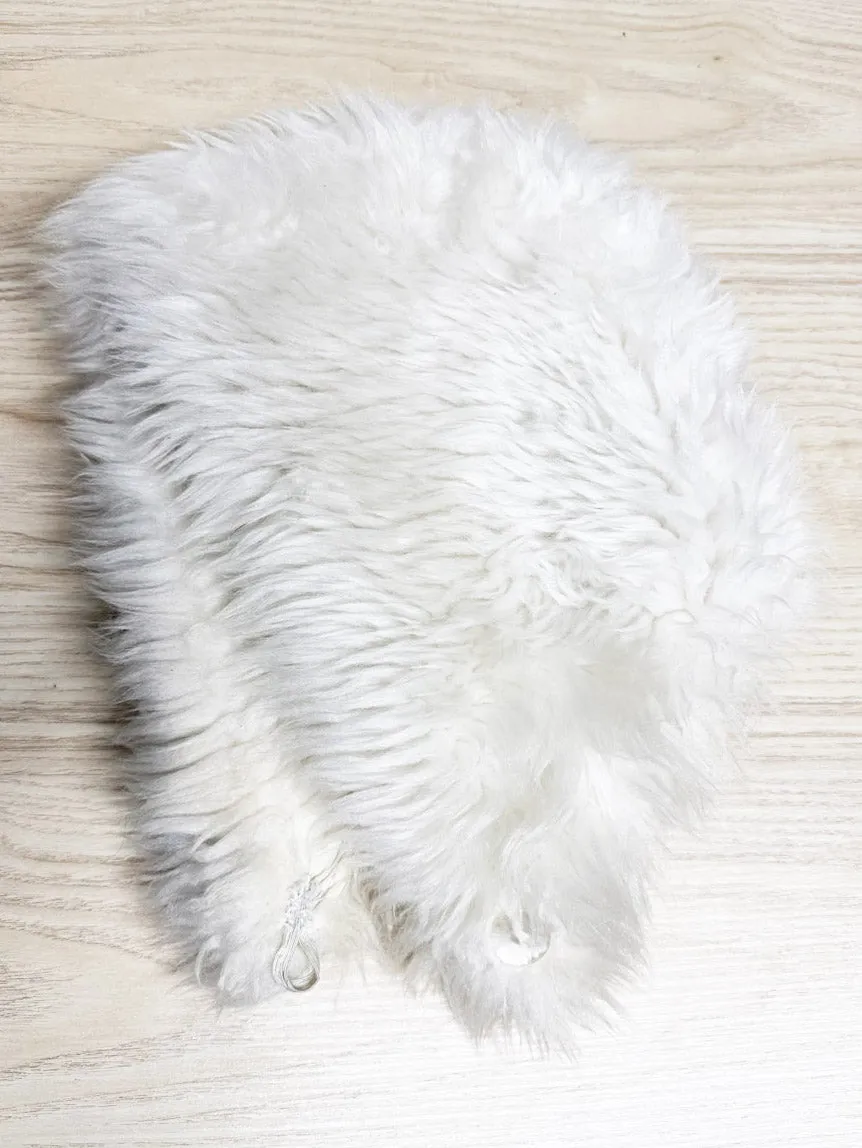 vintage faux fur fluffy shell button hat sold by Good Market Thrift Store