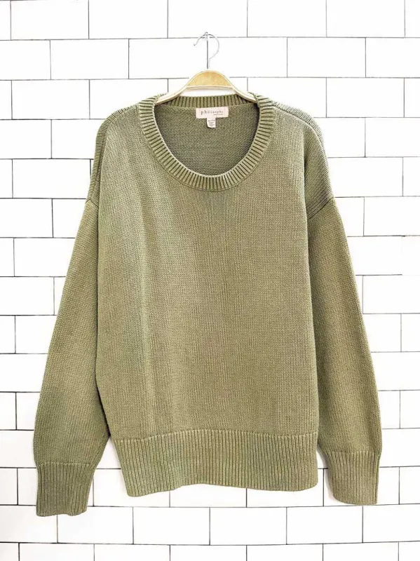philosophy boxy side slit knit sweater sold by Good Market Thrift Store