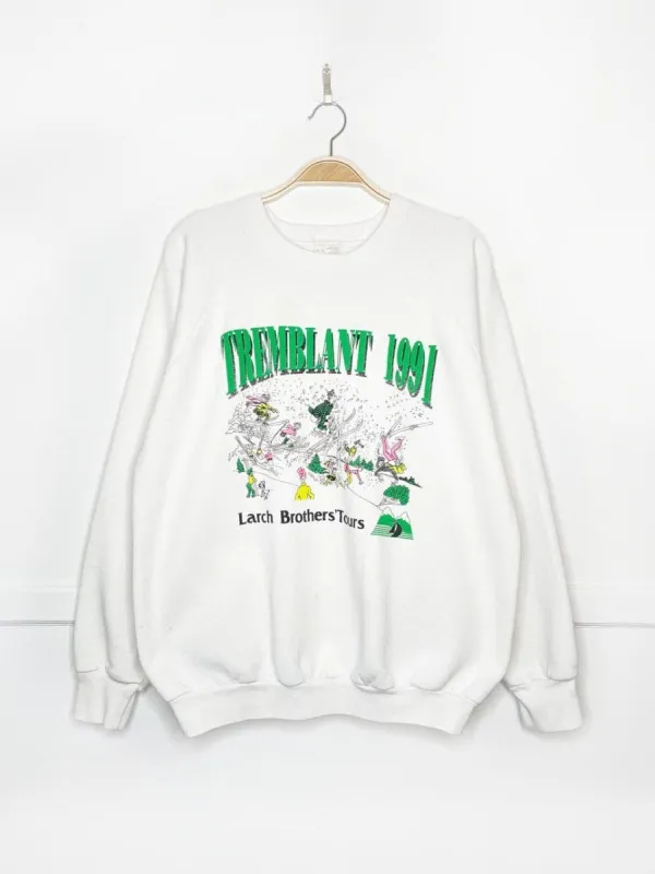 vintage 90s tremblant ski graphic sweatshirt | larch brothers tours | made in Canada sold by Good Market Thrift Store