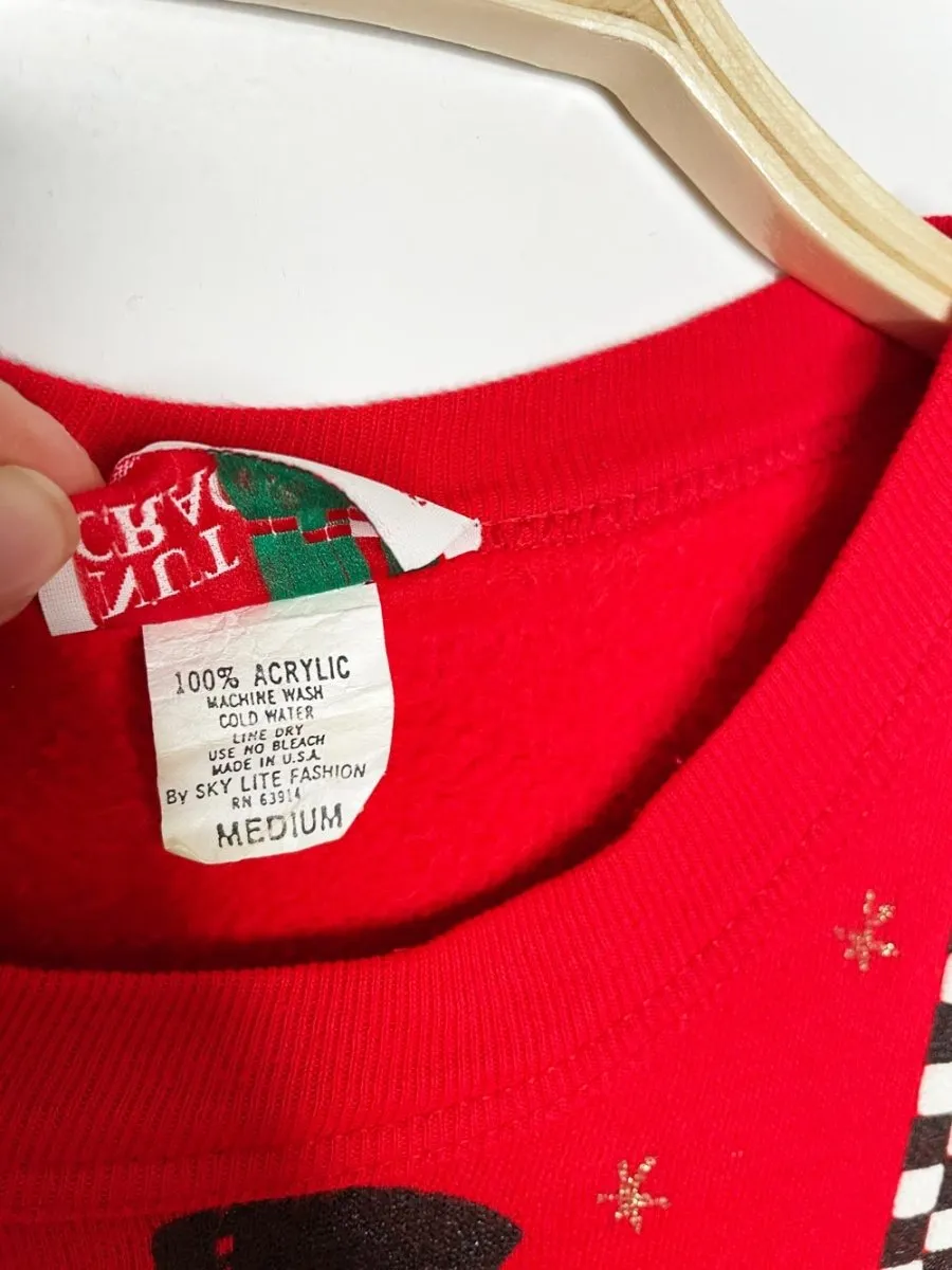 vintage nutcracker puff glitter snowmen all over sweatshirt | made in USA sold by Good Market Thrift Store product image thumbnail 5