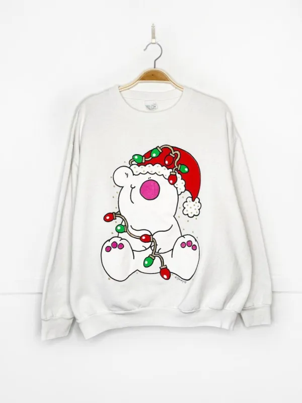 vintage 90s jimmy tangled polar bear sweatshirt | made in USA sold by Good Market Thrift Store