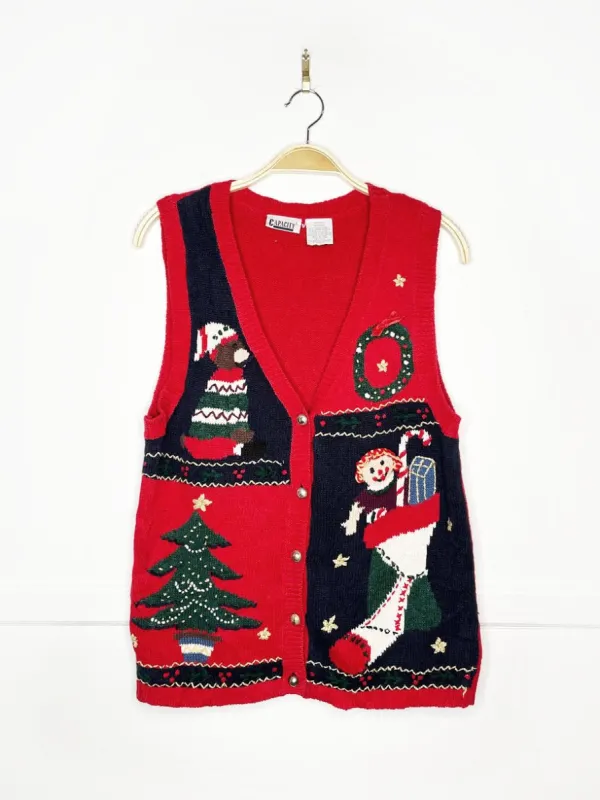 vintage 90s capacity festive stocking knit vest made by Good Market Thrift Store