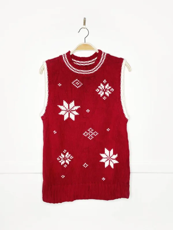 vintage 00s tommy hilfiger knit snowflake sweater vest sold by Good Market Thrift Store