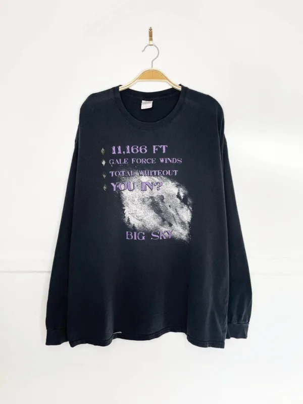 vintage big sky skier long sleeve graphic tee sold by Good Market Thrift Store