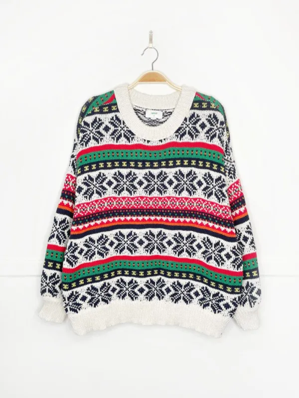 aerie oversized fair isle knit chalet sweater sold by Good Market Thrift Store