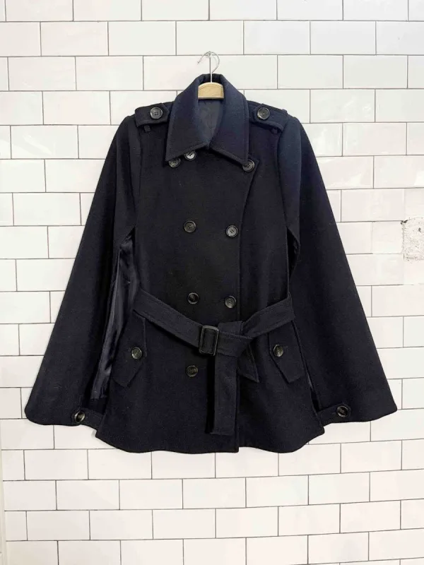vintage wool double breasted belted short cape sold by Good Market Thrift Store