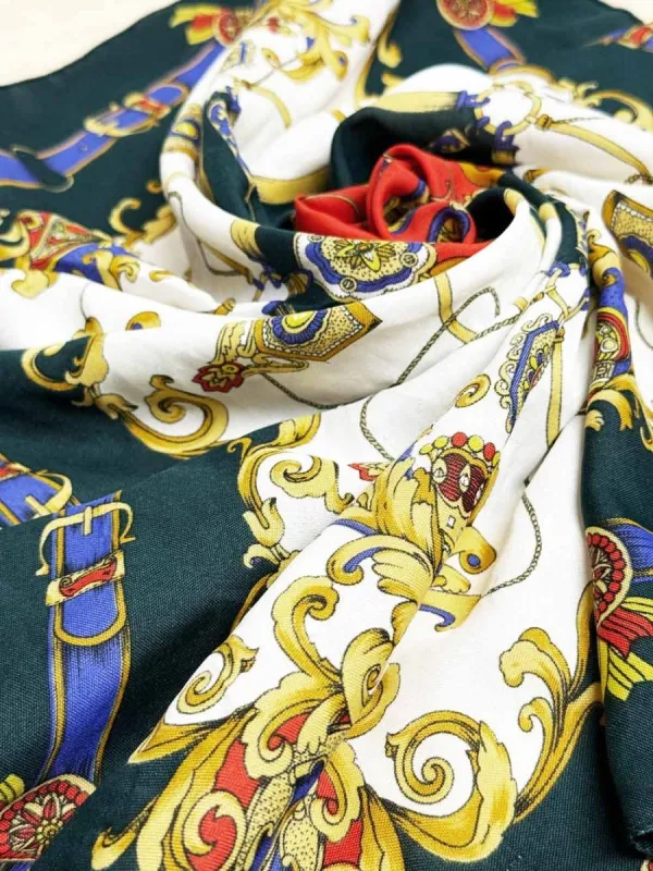 vintage berkshire harness pattern square scarf | made in Italy sold by Good Market Thrift Store