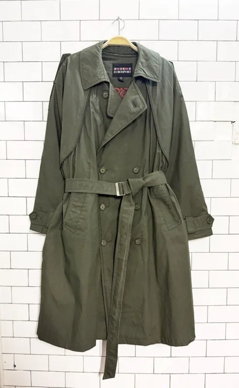 vintage eurosport lined double breasted trench coat | zip out liner sold by Good Market Thrift Store