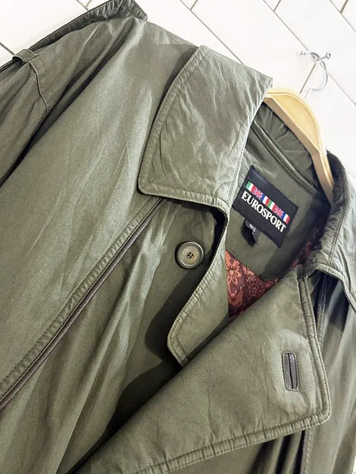 vintage eurosport lined double breasted trench coat | zip out liner sold by Good Market Thrift Store product image thumbnail 2