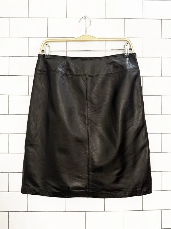 vintage croft & barrow lambskin leather mini skirt sold by Good Market Thrift Store