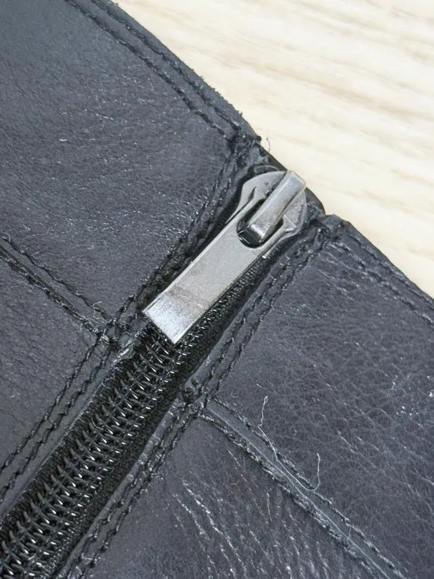 vintage 00s franco sarto leather square toe heeled boots sold by Good Market Thrift Store product image thumbnail 4