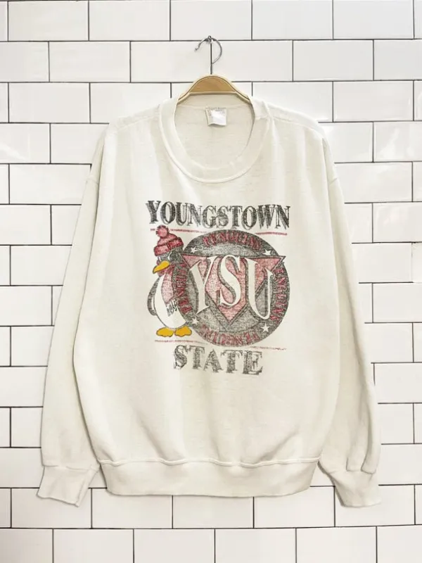 vintage 90s youngstown state university penguins sweatshirt | made in USA | hanes sold by Good Market Thrift Store