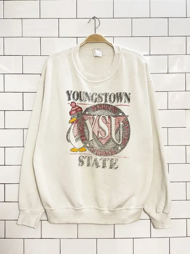vintage 90s youngstown state university penguins sweatshirt | made in USA | hanes sold by Good Market Thrift Store