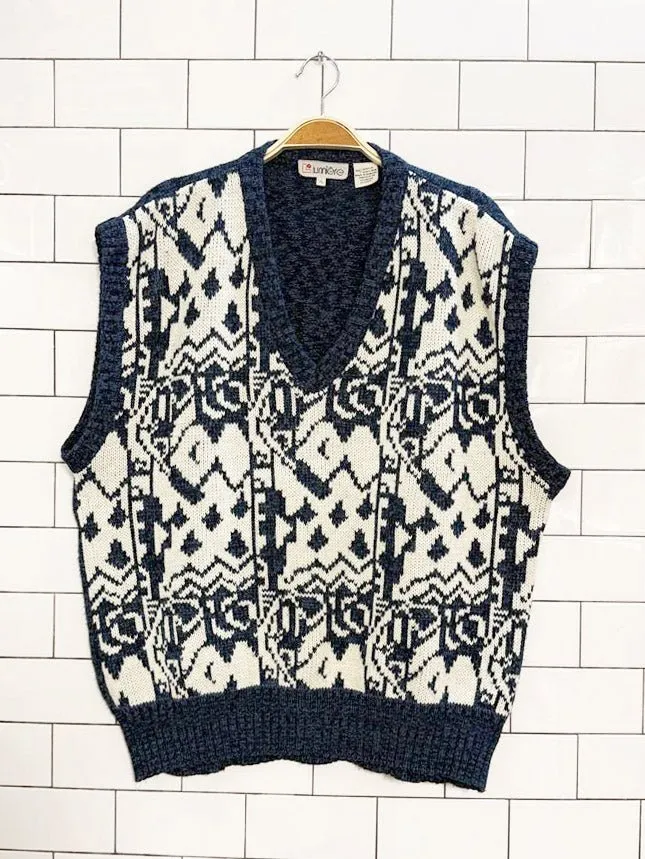 vintage lumiēre abstract knit sweater vest sold by Good Market Thrift Store