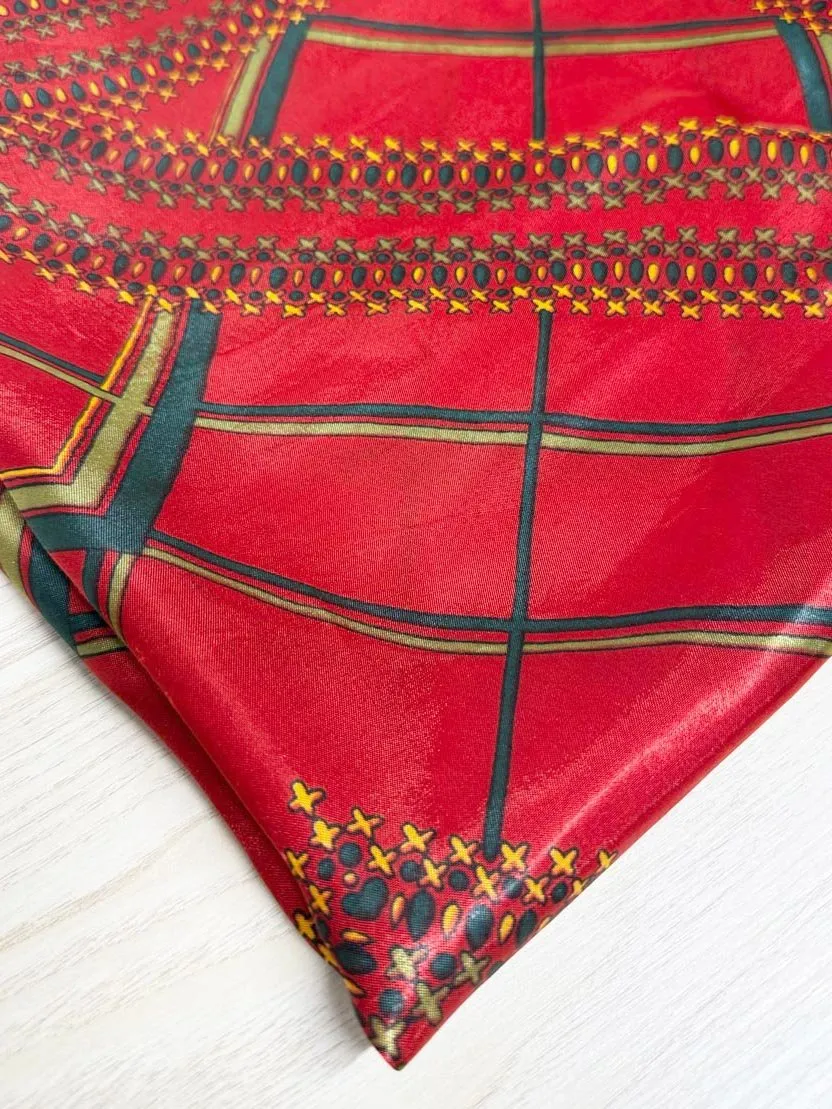 vintage satin hand-rolled edge square scarf | made in Japan sold by Good Market Thrift Store product image thumbnail 3