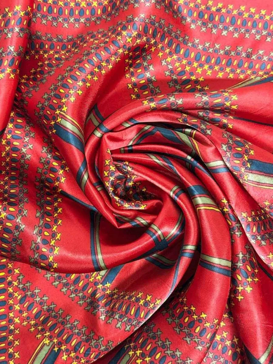 vintage satin hand-rolled edge square scarf | made in Japan sold by Good Market Thrift Store