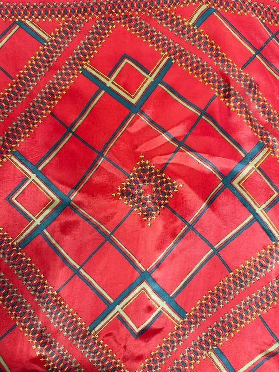 vintage satin hand-rolled edge square scarf | made in Japan sold by Good Market Thrift Store product image thumbnail 4