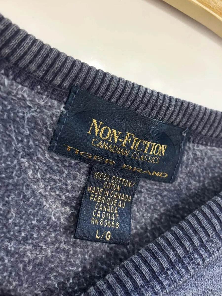 vintage 90s non-fiction campus crew faded crewneck sweatshirt | tiger brand sold by Good Market Thrift Store product image thumbnail 3