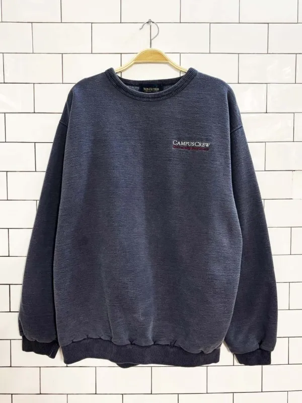 vintage 90s non-fiction campus crew faded crewneck sweatshirt | tiger brand made by Good Market Thrift Store