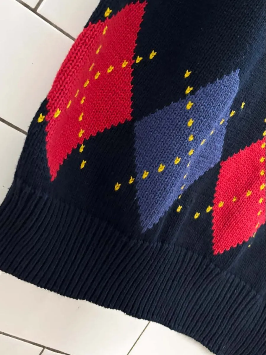 vintage 90s liz sport argyle v-neck sweater vest | liz claiborne sold by Good Market Thrift Store product image thumbnail 2