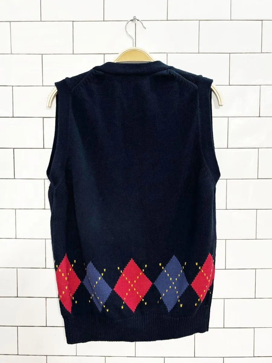 vintage 90s liz sport argyle v-neck sweater vest | liz claiborne sold by Good Market Thrift Store product image thumbnail 4