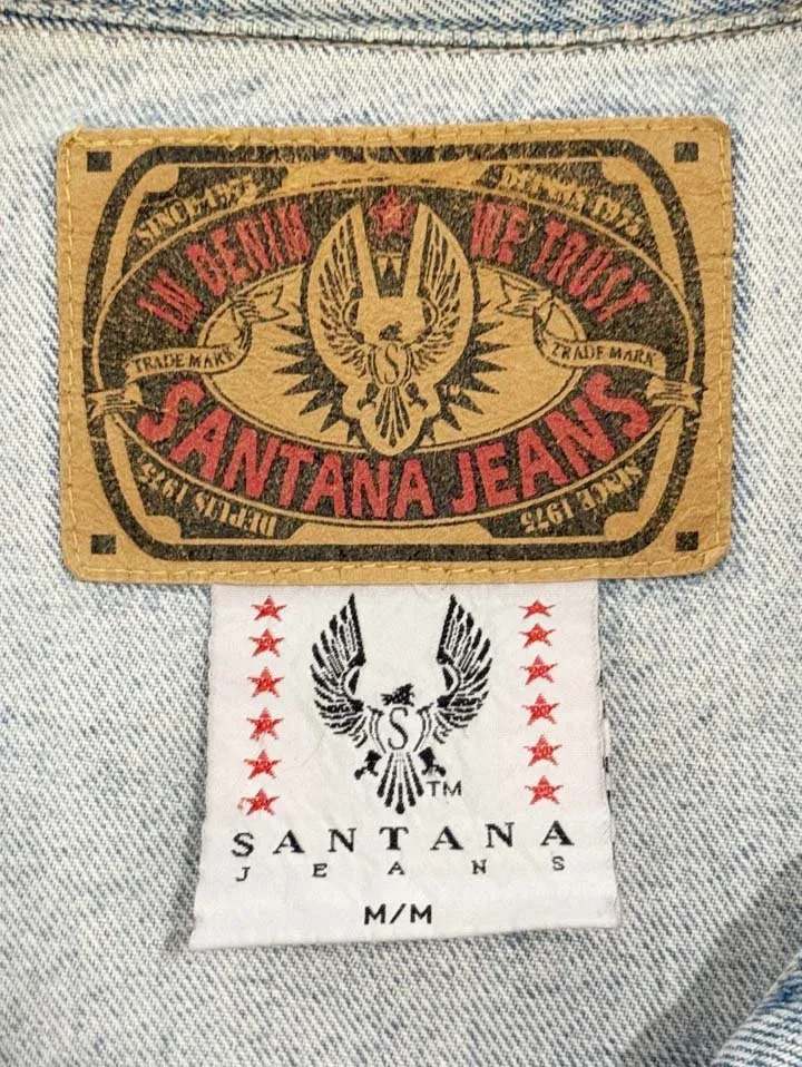 vintage 80s santana jeans multi pocket denim vest | parasuco sold by Good Market Thrift Store product image thumbnail 3