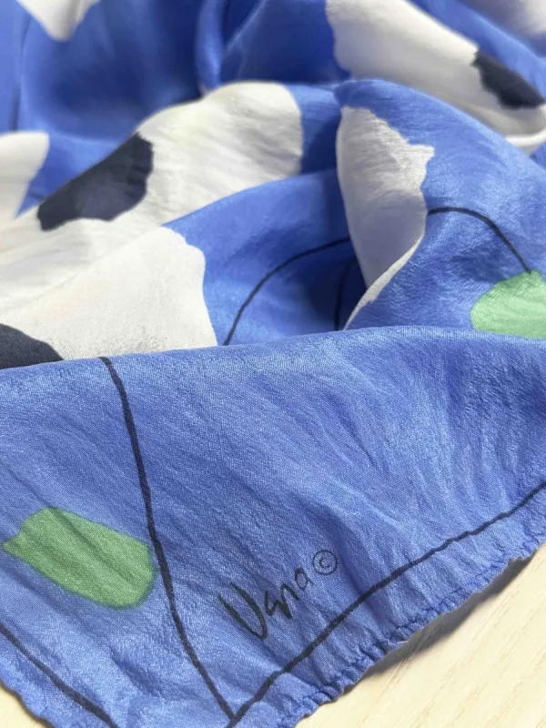 vintage vera 100% silk hand rolled edge poppy art scarf sold by Good Market Thrift Store