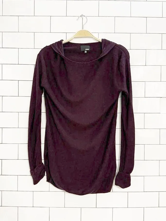 wilfred free cashmere-blend hooded knit sweater | aritzia sold by Good Market Thrift Store