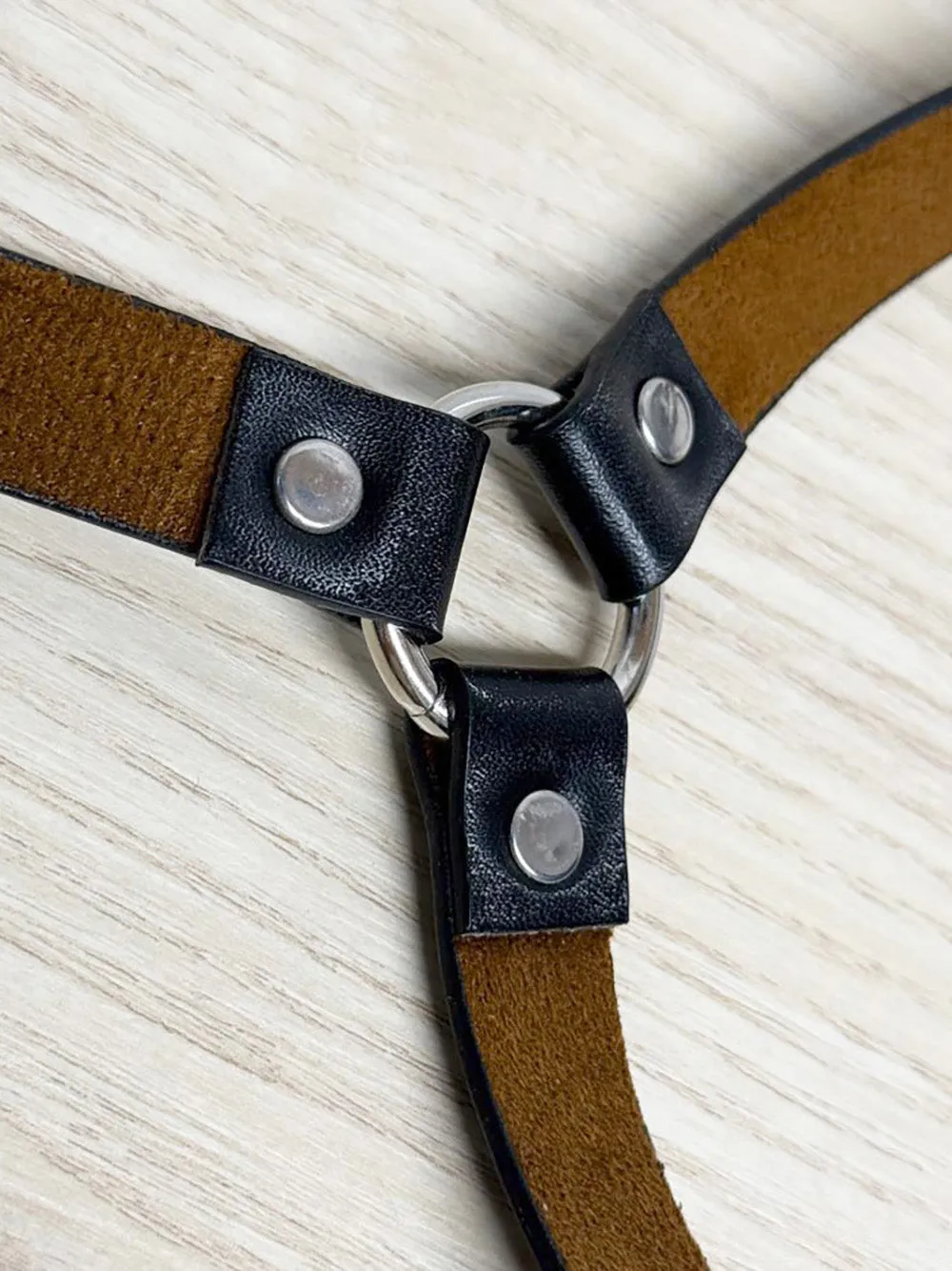 black leather body harness sold by Good Market Thrift Store product image thumbnail 3