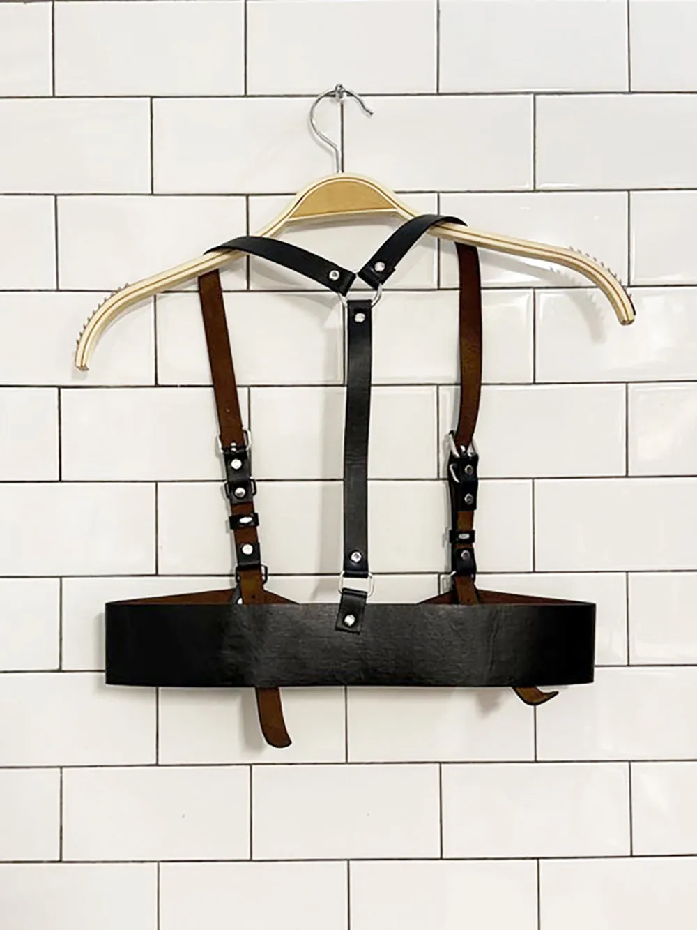 black leather body harness sold by Good Market Thrift Store product image thumbnail 4