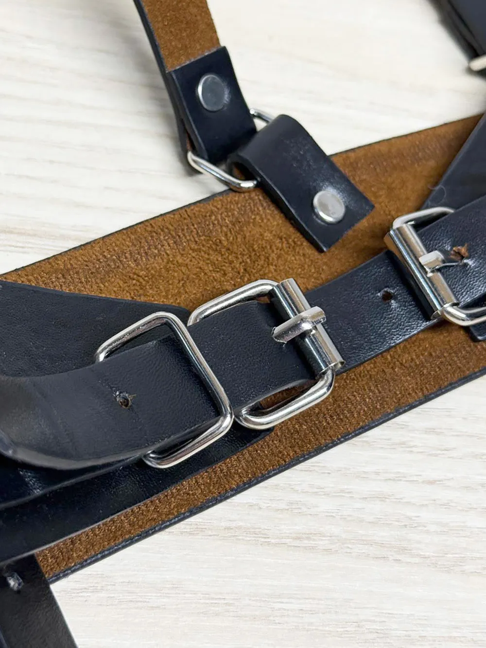 black leather body harness sold by Good Market Thrift Store product image thumbnail 2