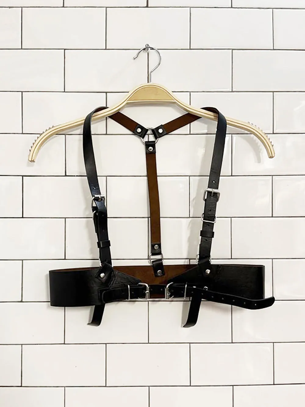 black leather body harness sold by Good Market Thrift Store product image thumbnail 5