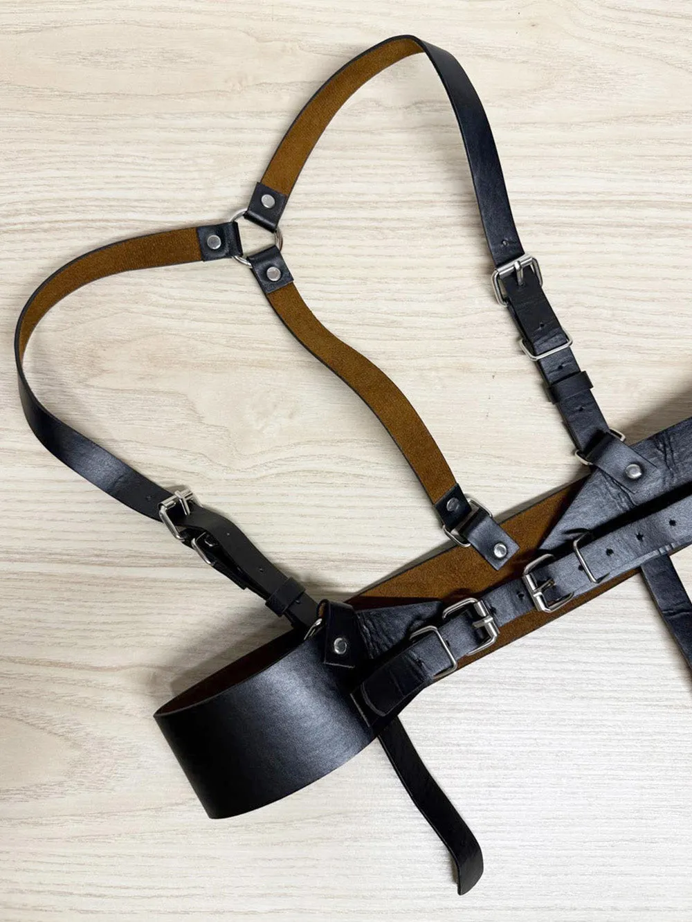 black leather body harness sold by Good Market Thrift Store