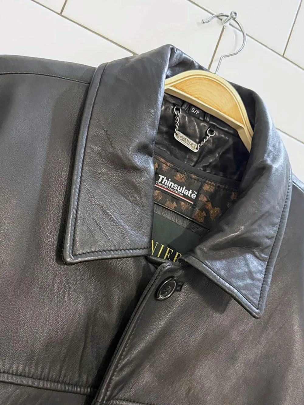 vintage danier full button oversized butter leather jacket | thinsulated lining sold by Good Market Thrift Store product image thumbnail 2